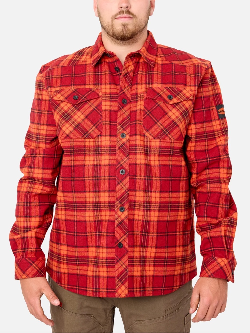 Brunt Flannel Shirt - Orange Plaid